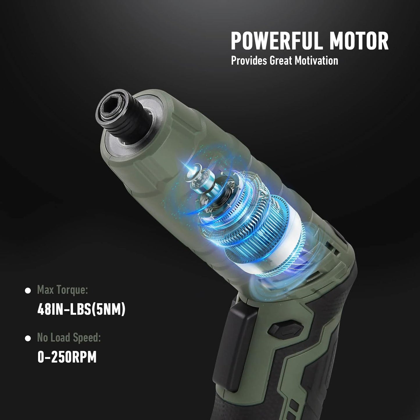 Power Electric Screwdriver, 4V Max 5Nm Cordless Screwdriver Rechargeable Set with 39Pcs Bits Accessories Kit, with LED Light Adjustable 2 Position Handles