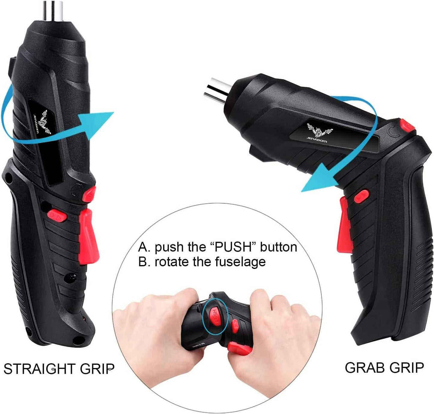 47 in 1 Electric Screwdriver Set, 3.6V Cordless & Rechargeable, 3.5N·M Max Torque, USB Power Rechargeable Screwdriver with 44Pcs Driver Bits, Ideal for Small Projects