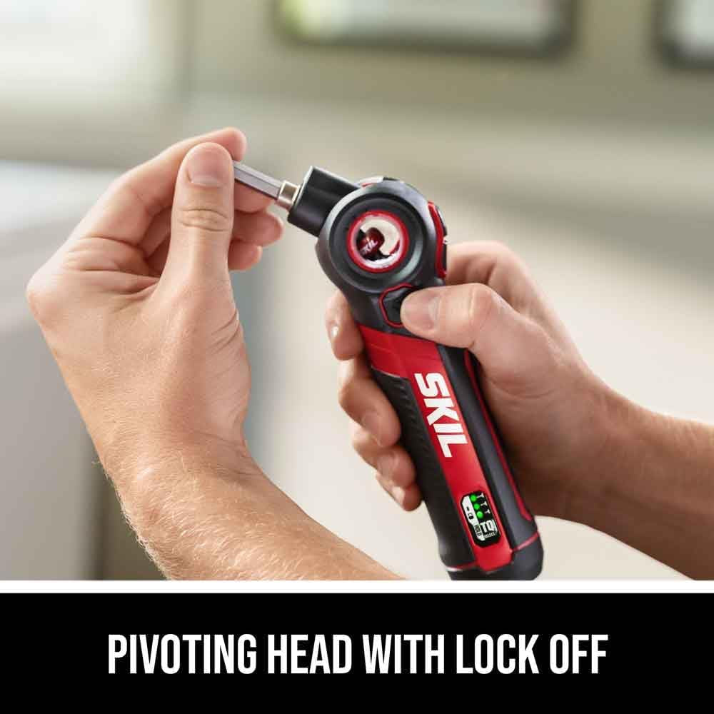 Twist 2.0 Rechargeable 4V Screwdriver with Pivoting Head, Torque Setting, USB-C Charging Cable, 28 PC Bit Set & Carrying Case- SD5619-02