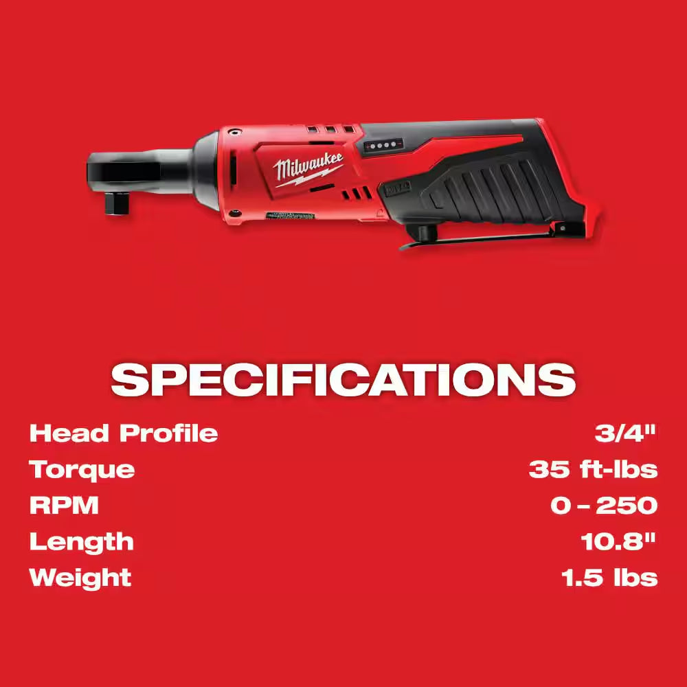 M12 12V Lithium-Ion Cordless Combo Kit with Two 2.0Ah Batteries, Charger and Bag (5-Tool)