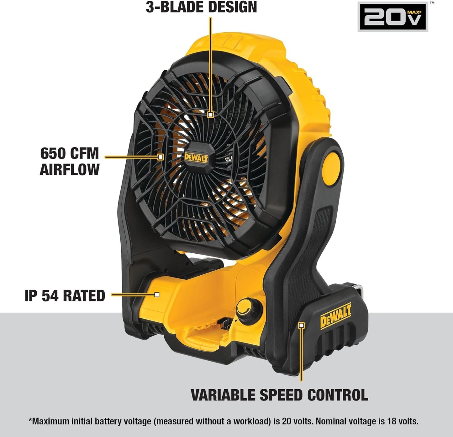 20V Max Cordless Construction Fan