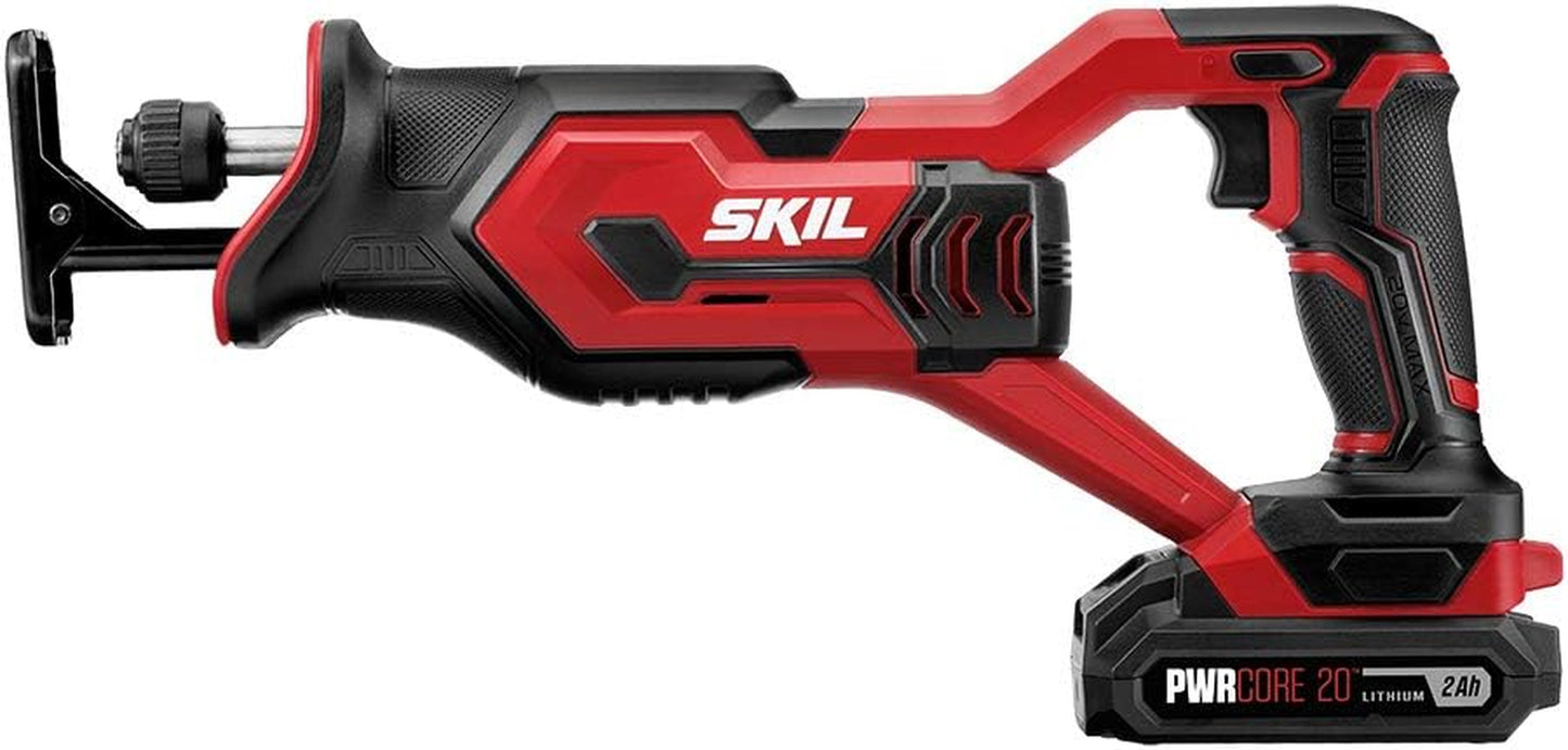 20V 4-Tool Combo Kit: 20V Cordless Drill/Driver, Reciprocating Saw, Circular Saw, and Spotlight.