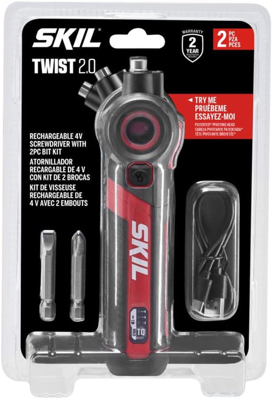 4V Rechargeable Twist 2.0 Screwdriver with Pivoting Head