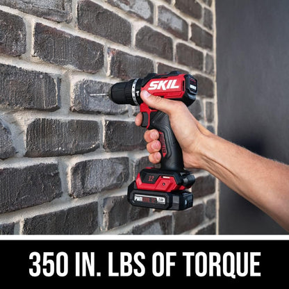 3-in-1 12V Compact Hammer Drill with 1/2" Keyless Ratcheting Chuck and LED Work Light.