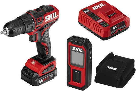 2-Tool Combo Kit: Pwrcore 12 12V 1/2-Inch Cordless Drill/Driver, Laser Distance Meter, and 30-Meter Level