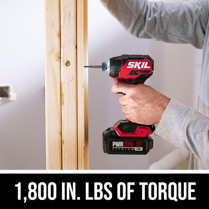 20V Compact Impact Driver Kit, 1/4" Hex, 3 Speed, Halo Light, and One-Hand Chuck.