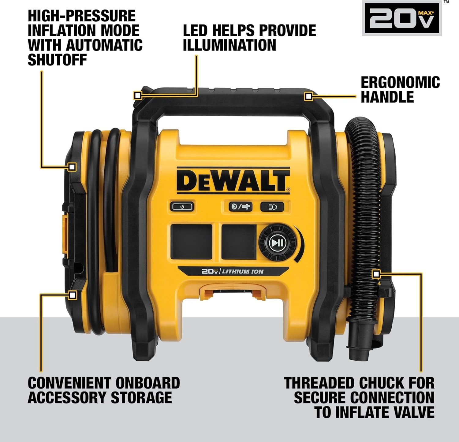 20V Max Portable Air Compressor for Tire Inflation