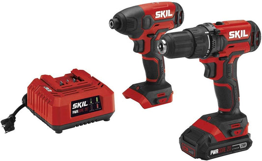 20V 2-Tool Combo Kit: 20V Cordless Drill Driver and Impact Driver.