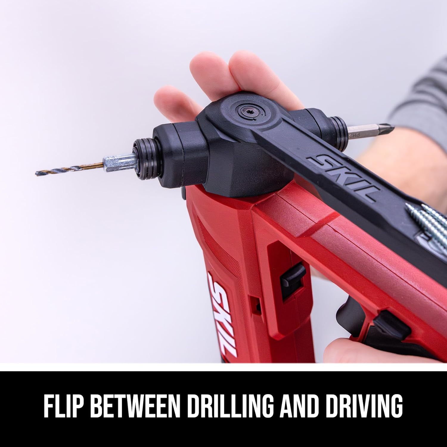 Compact Brushless Flip Drill Driver with Double Collect Flip Head