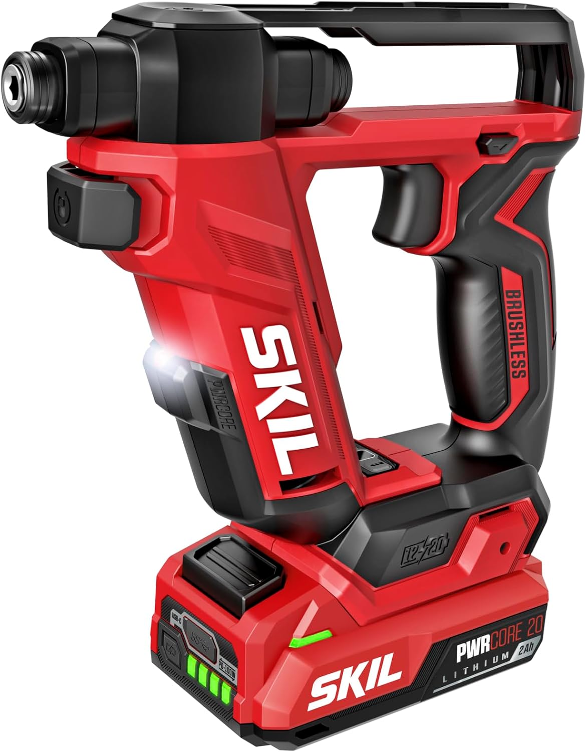 Compact Brushless Flip Drill Driver with Double Collect Flip Head