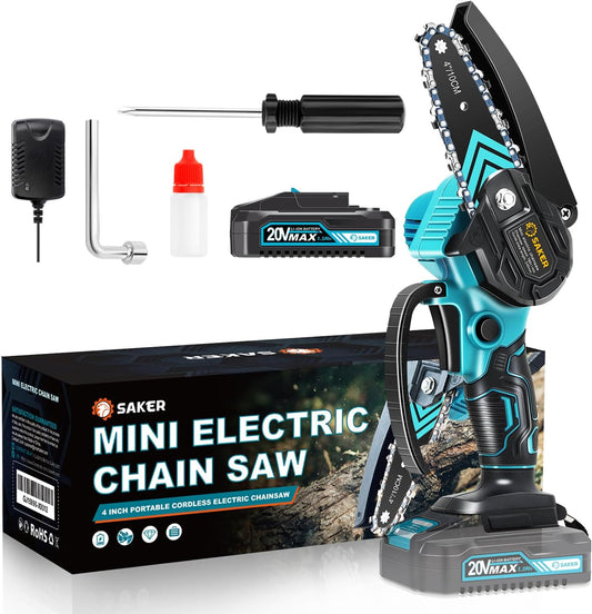 Mini Chainsaw,Portable Electric Chainsaws Cordless,Handheld Chain Saw Pruning Shears Chain Saws for Tree Branches,Courtyard,Household and Garden,Christmas Gifts for Men Dad Husband Women