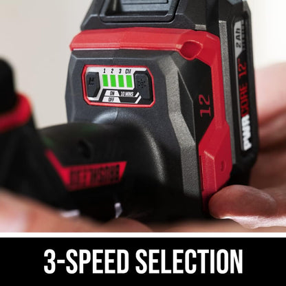 PWR CORE 12-1/4 in. Compact Impact Driver Kit with 3 Speeds, Halo Light, and One-Hand Collet.