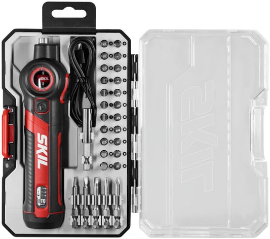 Twist 2.0 Rechargeable 4V Screwdriver with Pivoting Head, Torque Setting, USB-C Charging Cable, 28 PC Bit Set & Carrying Case- SD5619-02