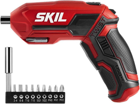 4V Rechargeable Cordless Screwdriver with Pivoting Handle