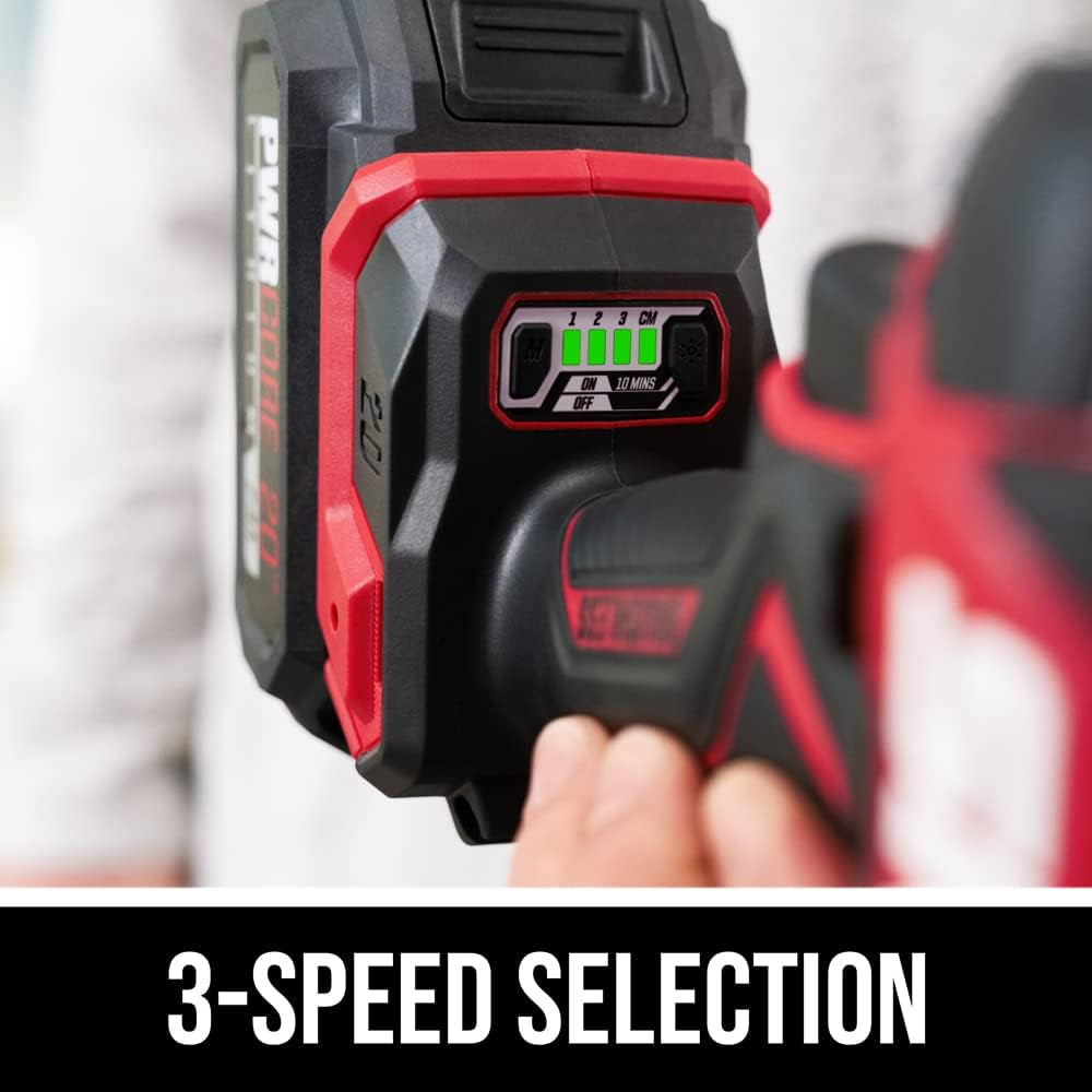 20V Compact Impact Driver Kit, 1/4" Hex, 3 Speed, Halo Light, and One-Hand Chuck.