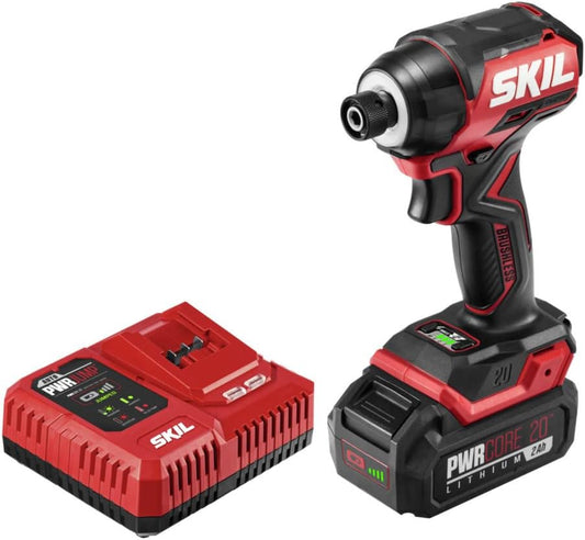 20V Compact Impact Driver Kit, 1/4" Hex, 3 Speed, Halo Light, and One-Hand Chuck.