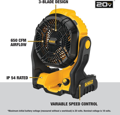 20V Max Cordless Construction Fan
