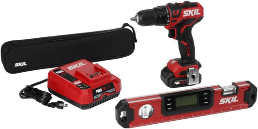2-Tool Combo Kit: 12V 1/2-inch Cordless Drill Driver and 12-inch Digital Level.