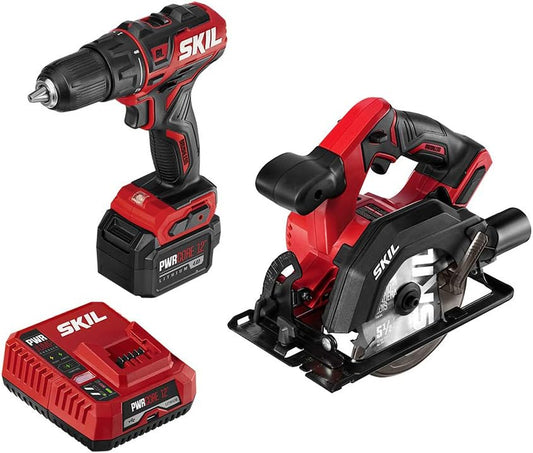 2-Tool Kit: Pwrcore 12 12V 1/2-Inch Brushless Cordless Drill Driver and 5-1/2-Inch Circular Saw